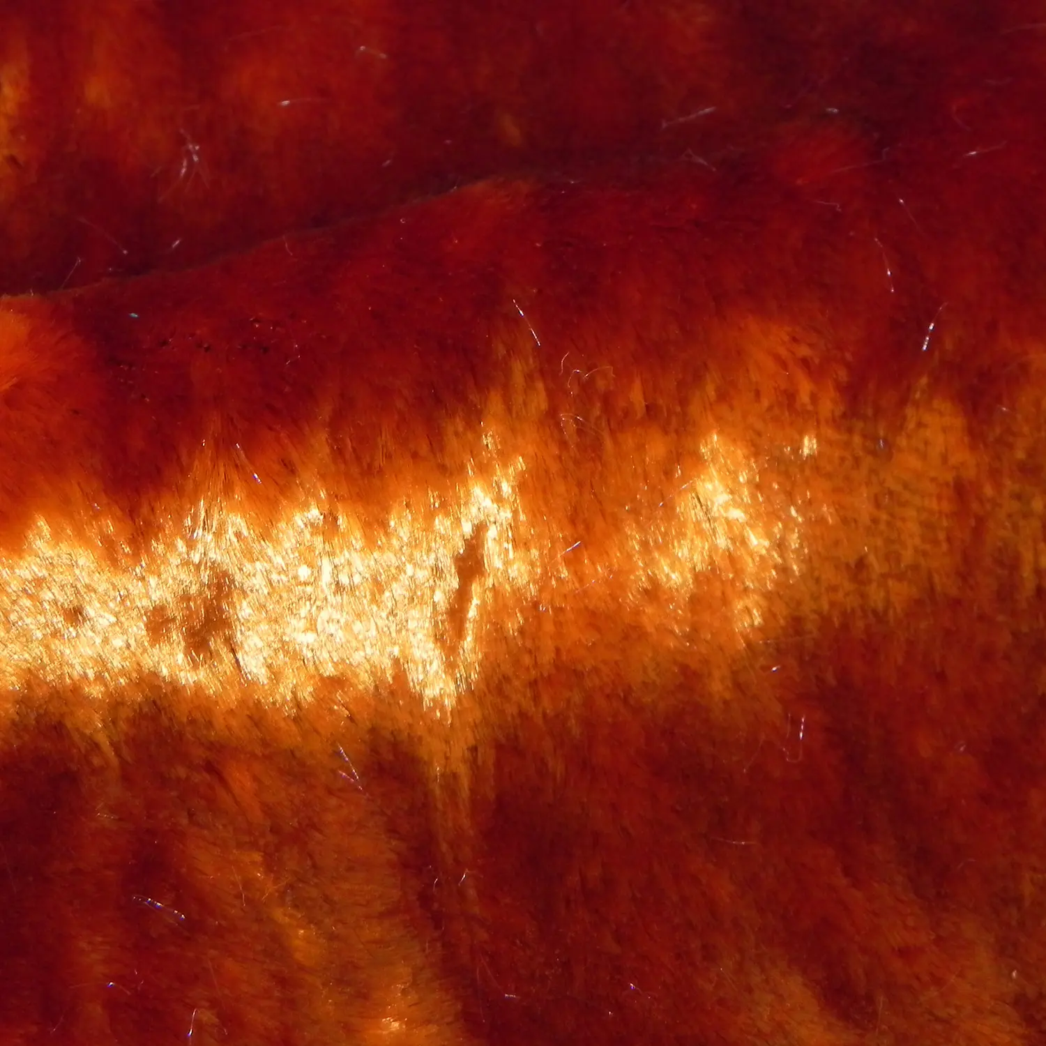 SILK / VISCOSE VELVET - LONG PILE - PURPLE/ORANGE