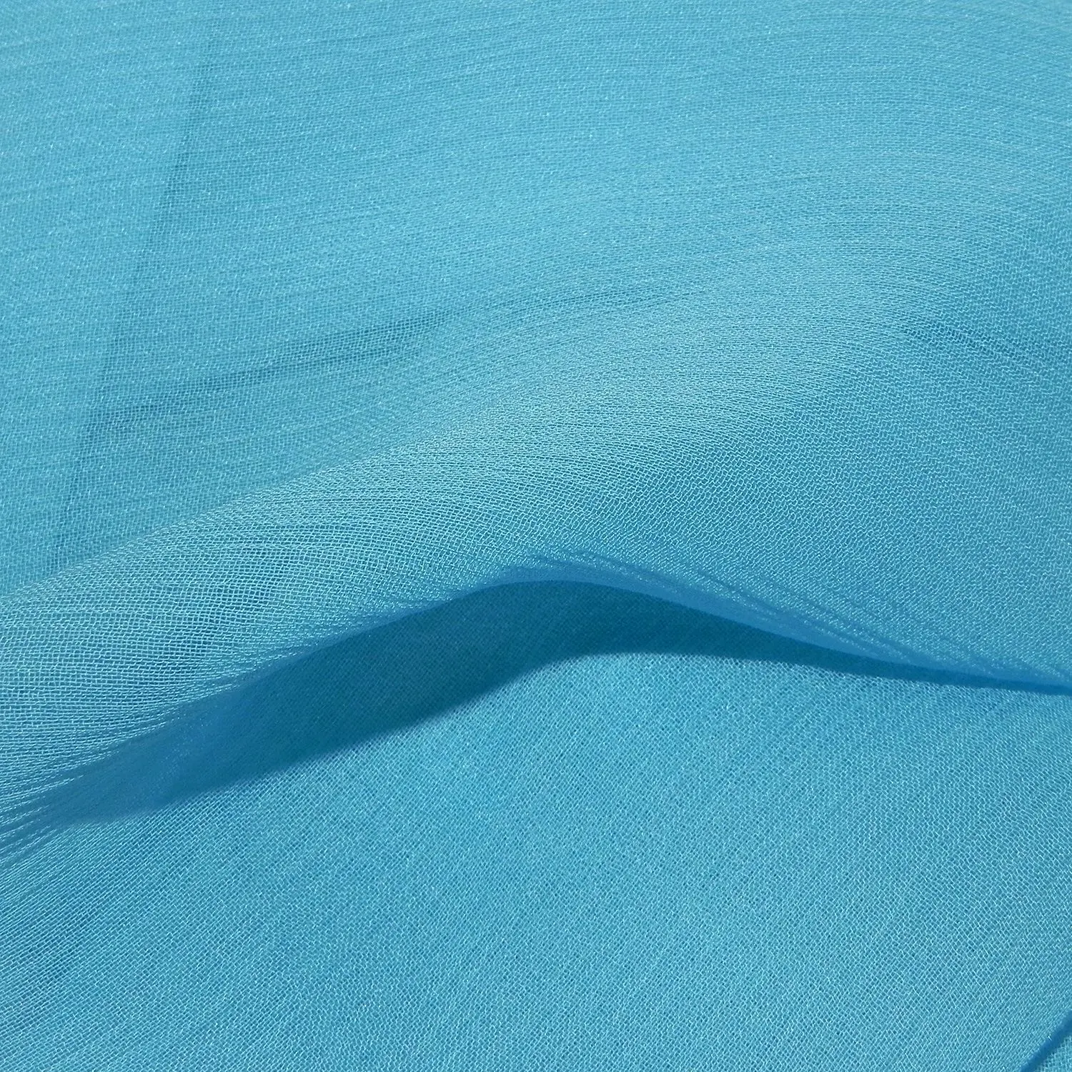 SILK CHIFFON - 35GSM - CYAN BLUE
