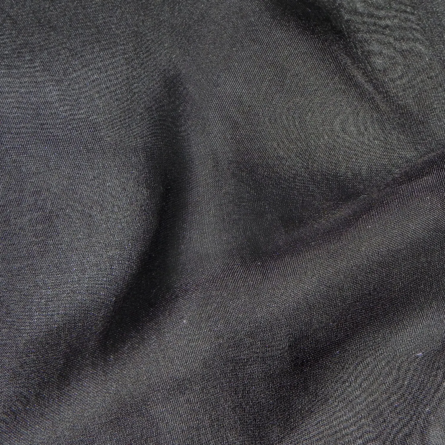 SATINISED CHIFFON - BLACK
